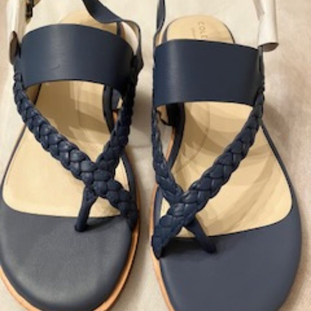 Cole Haan Anica Thong Sandal, vintage indigo LTH, 7.5B - Picture 4 of 10